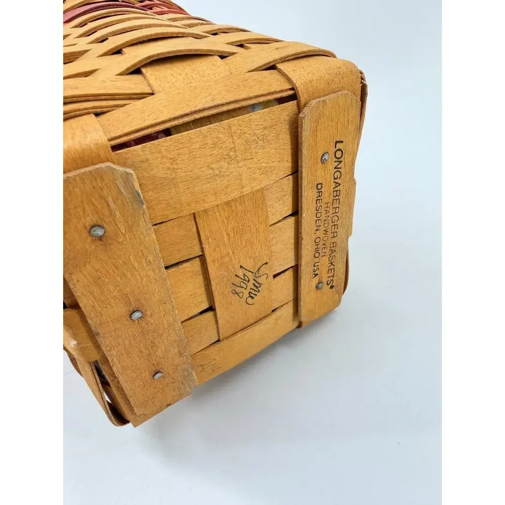 Longaberger 1998 May Series Snapdragon Basket Liner Protector Tie-On USA
